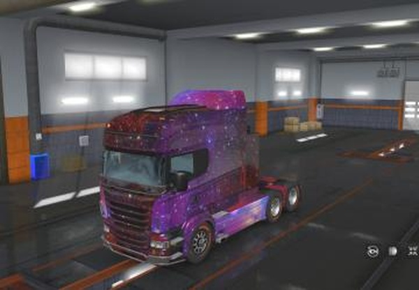 SPACE SKIN для Scania R & Streamline Modifications by RJLv1.0 для Euro Truck Simulator 2 (v1.32.x, - 1.34.x)