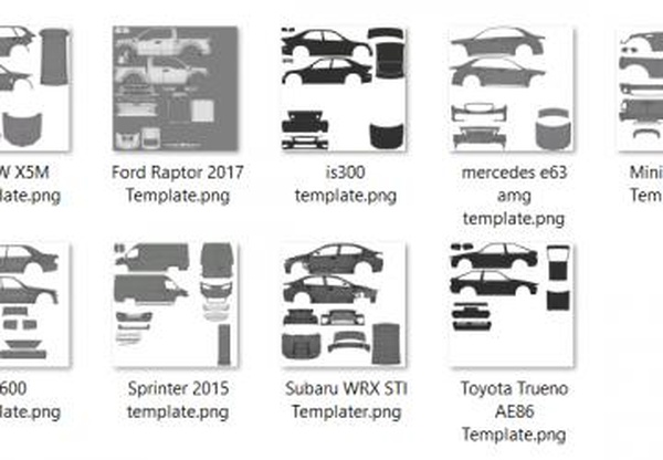 Azorax Modding Car Templatesверсия 1.0 для Euro Truck Simulator 2 (v1.30.x, - 1.35.x)