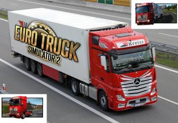Скин «kreiss» на mercedes actros mp4версия 1.0 для Euro Truck Simulator 2 (v1.32.x, - 1.35.x)