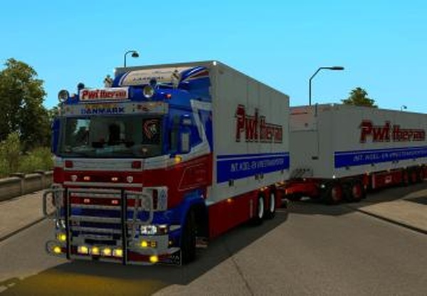 Скин пак Scania PWT Thermo 4 series + Tandem trailer + lightboxv1.0 для Euro Truck Simulator 2 (v1.32.x, - 1.36.x)