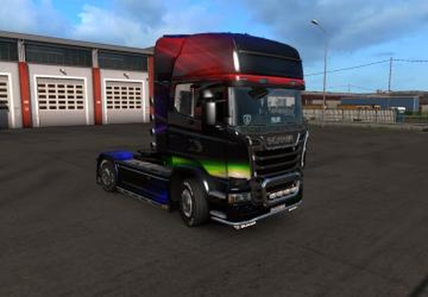 Скин «Радуга» для Scania R и Streamlineверсия 1.0 для Euro Truck Simulator 2 (v1.32.x, - 1.34.x)