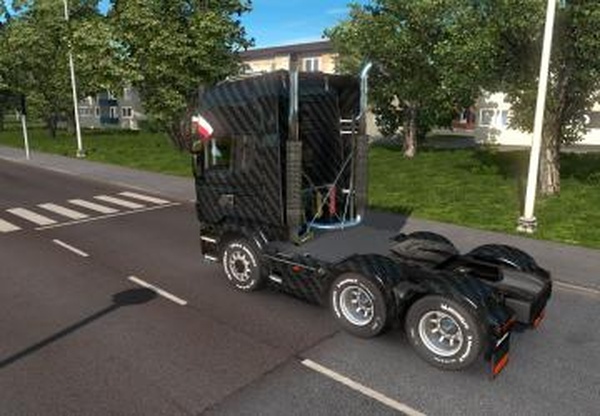 Скин карбон для Scania Rверсия 1.0 для Euro Truck Simulator 2 (v1.32.x, - 1.34.x)