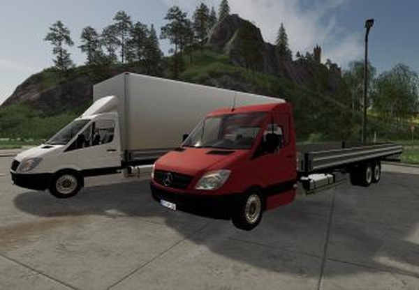 Mercedes Sprinter Pickup Longверсия 1.2 для Farming Simulator 2019 (v1.5.x)
