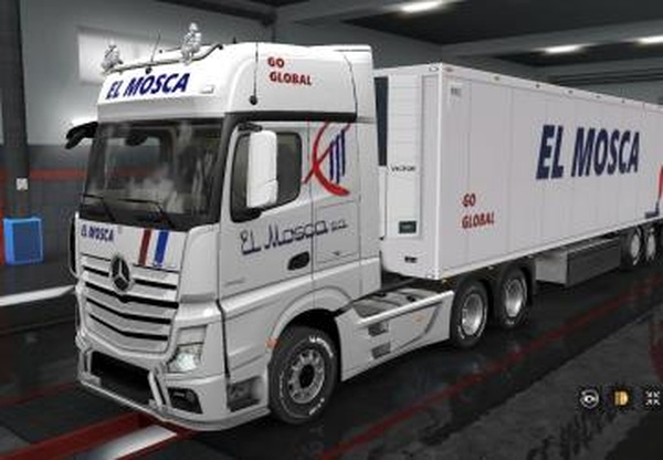 Скин «El Mosca» для прицепа и Mercedes Actros MP4v1.0 для Euro Truck Simulator 2 (v1.32.x, - 1.34.x)