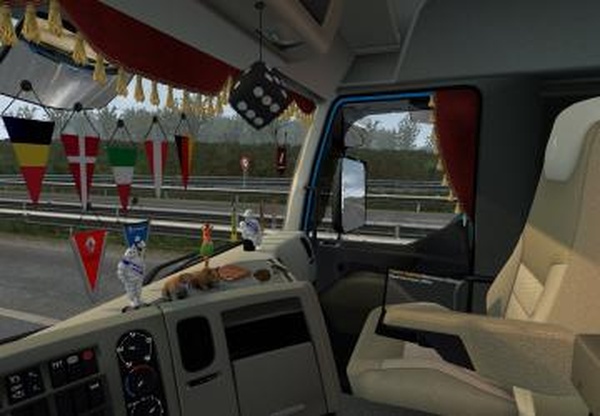 Animated side curtains for Renault Premiumv1.0 для Euro Truck Simulator 2 (v1.30.x, - 1.34.x)
