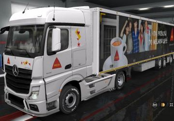 Комбо скин «Delta Cafés» для прицепа и Mercedes MP4v1.0 для Euro Truck Simulator 2 (v1.32.x, - 1.34.x)