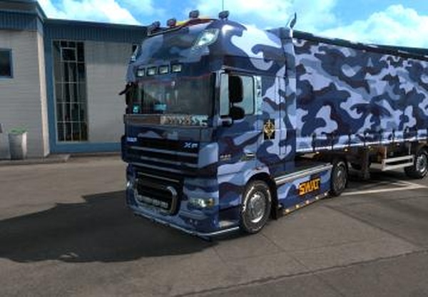 Скин « SWAT » для всех прицепов кроме Платформ и Kronev1.0 для Euro Truck Simulator 2 (v1.33.x, 1.34.x)
