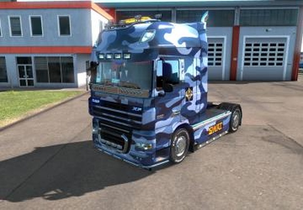 Скин «SWAT» для  DAF XF 105версия 1.0 для Euro Truck Simulator 2 (v1.33.x, 1.34.x)