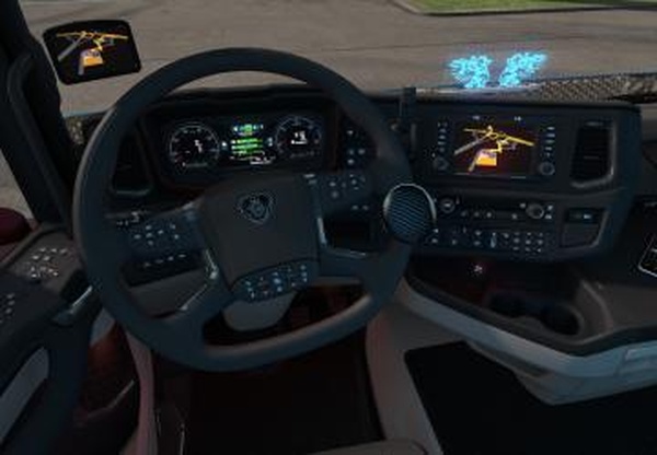 Жёлтая подсветка приборки для Scania R 2016v1.0 для Euro Truck Simulator 2 (v1.33.x, 1.34.x)