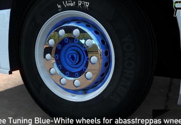 Tuning Blue-White Skin for abbastreppas Wheel Packv1.0 для Euro Truck Simulator 2 (v1.27.x, - 1.34.x)