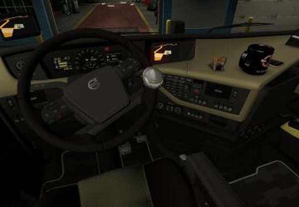 Зелёная подсветка приборки Volvo FH 2012v1.0 для Euro Truck Simulator 2 (v1.33.x, 1.34.x)