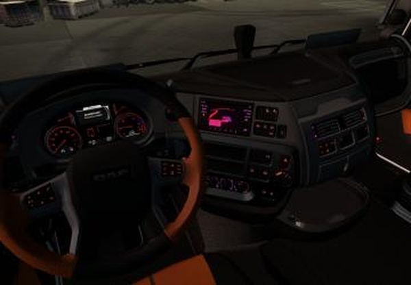 Красная подсветка приборки для DAF 105версия 1.0 для Euro Truck Simulator 2 (v1.33.x, 1.34.x)