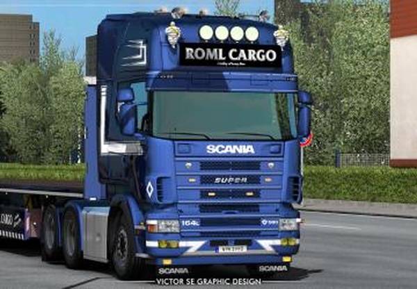 Скинпак «ROML Cargo» для Scania R 4-series RJL и Krone Flatbedv1.0 для Euro Truck Simulator 2 (v1.32.x, - 1.34.x)