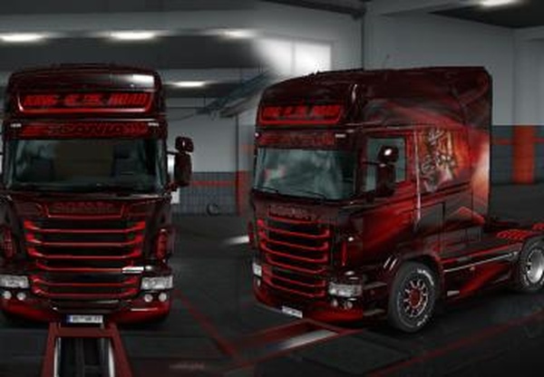 Скин красный тигр для Scania R RJLверсия 1.0 для Euro Truck Simulator 2 (v1.33.x, 1.34.x)