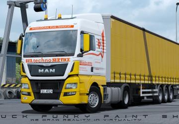Скин «BEL techno SERVICE» для MAN TGX Euro6v1.0 для Euro Truck Simulator 2 (v1.32.x, - 1.34.x)