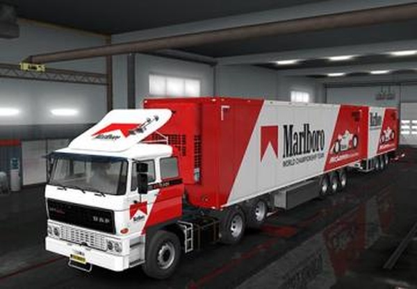 Комбо скин «Marlboro» для DAF F241 и своего прицепаv1.0 для Euro Truck Simulator 2 (v1.32.x, - 1.34.x)