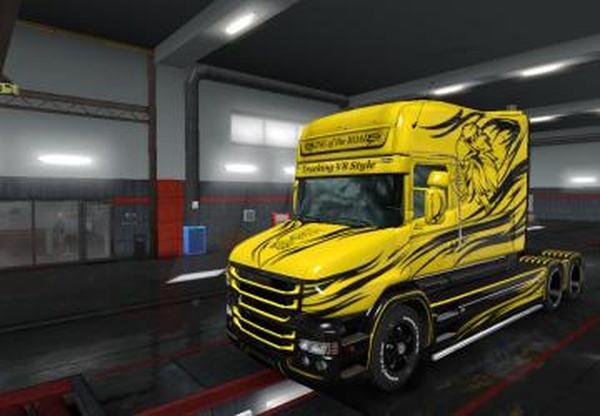 Black & Yellow skin for Scania T by RJLверсия 1.0 для Euro Truck Simulator 2 (v1.34.x)