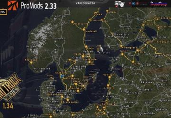 Цветная Подложка для ProMods и других картv1.0 для Euro Truck Simulator 2 (v1.32.x, - 1.39.x)