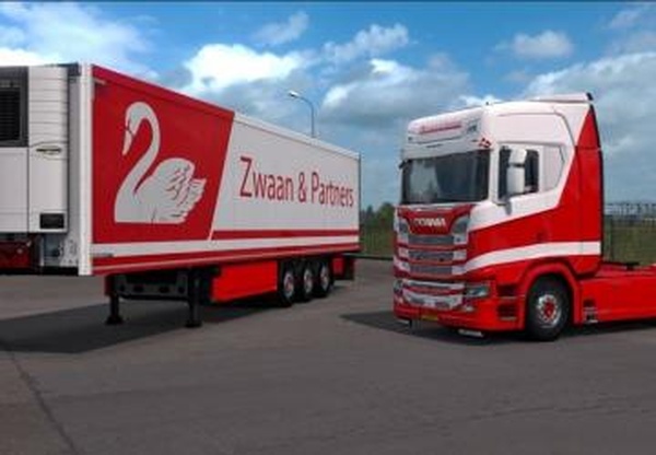 Cкин «Zwaan & Partners» для прицепа Krone и Scania S 2016v1.0 для Euro Truck Simulator 2 (v1.32.x, - 1.34.x)