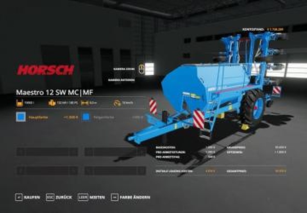 Horsch Maestro 12SW MultiFruit MultiColorv1.1 для Farming Simulator 2019 (v1.5.1.0)