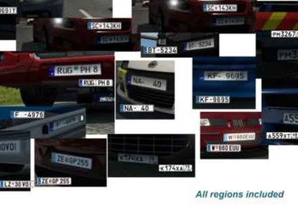 License Plates for default Mapверсия 1.0 для Euro Truck Simulator 2 (v1.33.x, - 1.36.x)