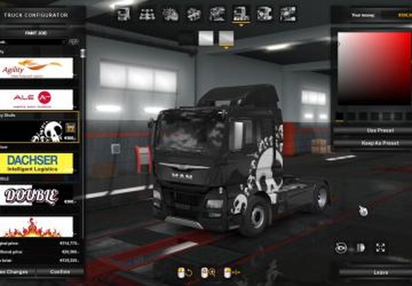 Skins For MAN TGX Euro6версия 1.1 для Euro Truck Simulator 2 (v1.34.x)