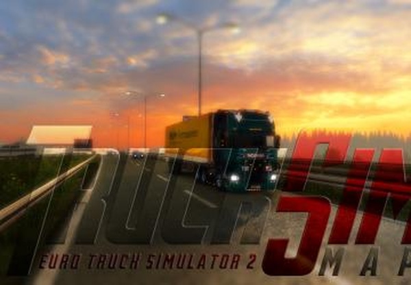 Карта «TruckSim Map»версия 6.6.5 для Euro Truck Simulator 2 (v1.34.x)