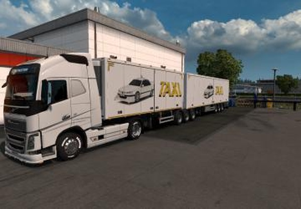 Скин « Taxi » на все свои покупные Прицепы кроме Платформы и Kronev1.0 для Euro Truck Simulator 2 (v1.32.x, - 1.34.x)
