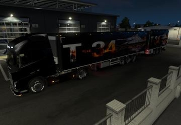 Скин « T-34 » на прицепы кроме Платформы и Kronev1.0 для Euro Truck Simulator 2 (v1.32.x, 1.33.x)