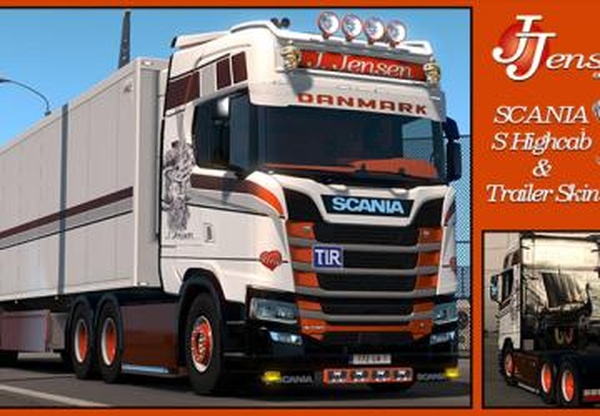 Комбо скин «J Jensen» для Scania S и Трейлерv1.0 для Euro Truck Simulator 2 (v1.32.x, 1.33.x)