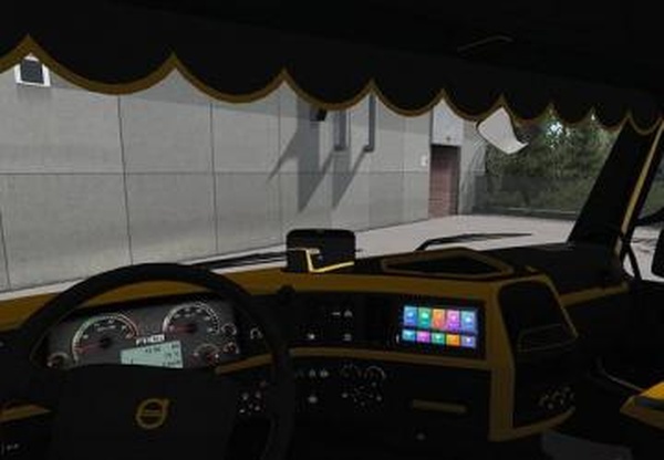 Volvo FH 2009 Black & Yellow Interiorверсия 1.0 для Euro Truck Simulator 2 (v1.31.x, - 1.36.x)
