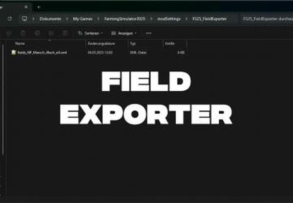 Field Exporterверсия 1.1.0.0 для Farming Simulator 2025