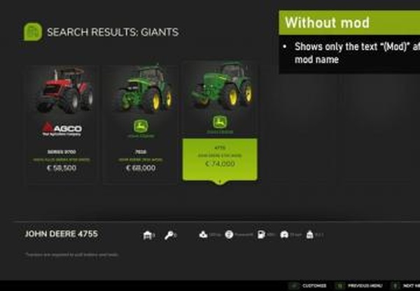 TidyShop: ModTitlesверсия 1.0.0.0 для Farming Simulator 2025