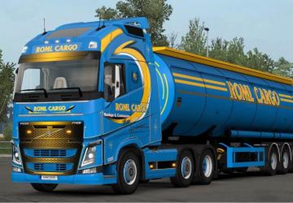 Комбо-скин «Roml Cargo» для Volvo FH и цистерны «Menci»v1.0 для Euro Truck Simulator 2 (v1.32.x, 1.33.x)