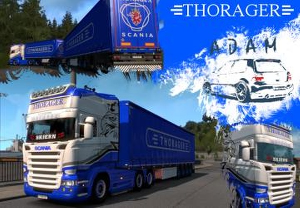 Скин «Thorager» для прицепа и Scania RJLv1.0 для Euro Truck Simulator 2 (v1.32.x, 1.33.x)