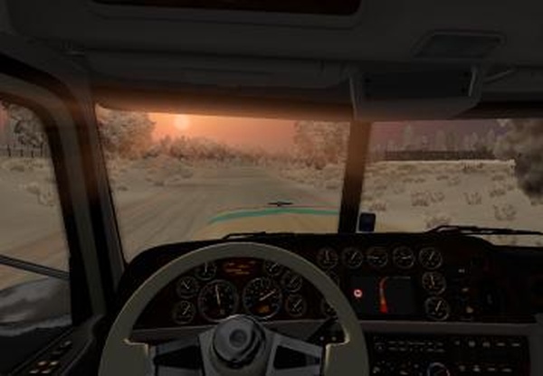Зимняя физика движения грузовиков, трейлеров, автобусов.v1.0 для Euro Truck Simulator 2 (v1.31.x, 1.32.x)