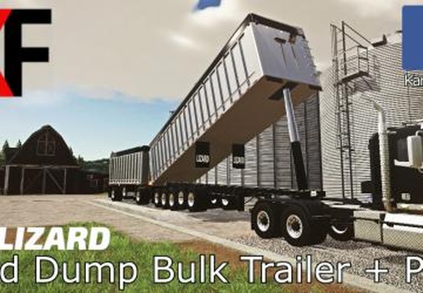 Lizard End Dump Bulk Trailer + Pup Trailerv1.1 для Farming Simulator 2019 (v1.5.х)