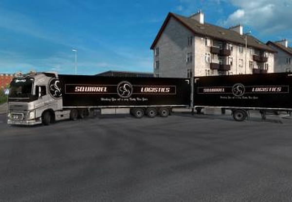 Скин «Squirrel Logistics Combo 2019» для прицепа и Volvo FH16 2012v1.0 для Euro Truck Simulator 2 (v1.32.x, 1.33.x)