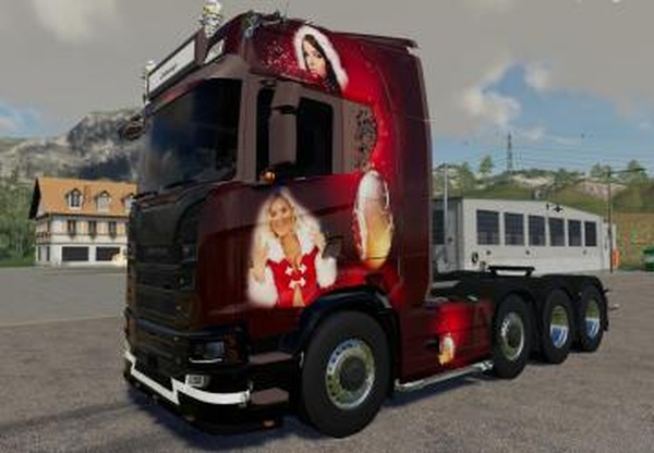 Scania NG Christmas LantmaneNFSверсия 1.1 для Farming Simulator 2019 (v1.5.х)