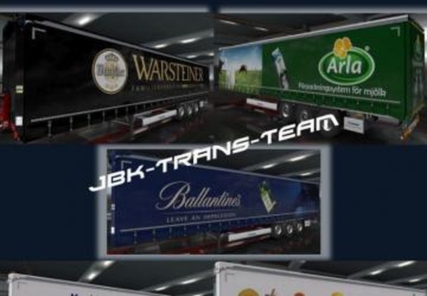 Пак из 5 скинов для прицепа Krone Profilinerv1.0 для Euro Truck Simulator 2 (v1.32.x, 1.33.x)