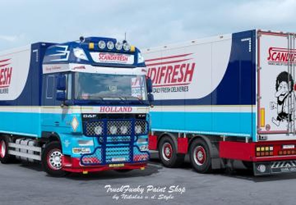 Скинпак «D.van der Molen & Scandifresh» для DAF XF105 от Vad&kv1.0 для Euro Truck Simulator 2 (v1.32.x, - 1.39.x)
