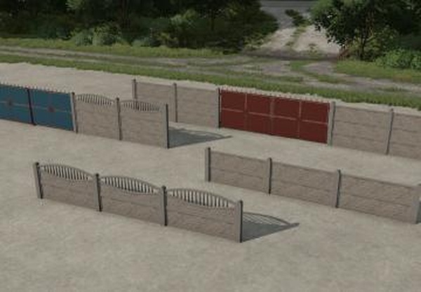 Concrete Fence With Gatesверсия 1.1.0.0 для Farming Simulator 2022