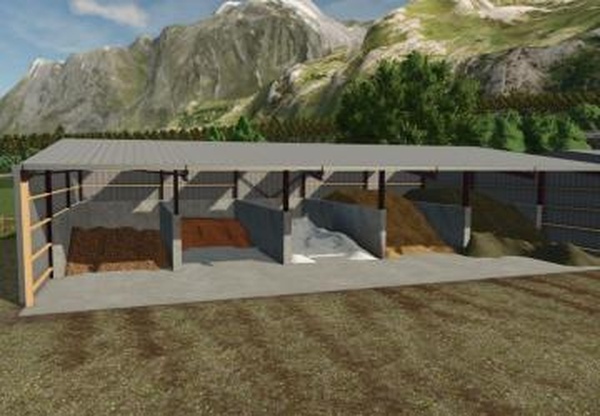 Hangar of 5 bulk cellsверсия 1.0.0.0 для Farming Simulator 2025