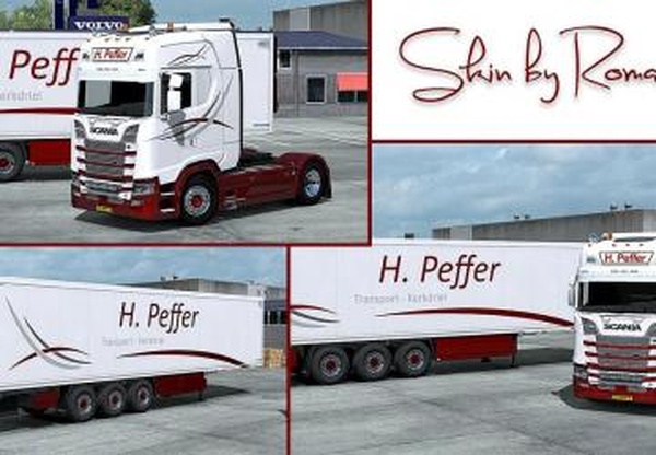 Скин «H. Peffer» для прицепа Krone и Scania S 2016v1.0 для Euro Truck Simulator 2 (v1.32.x, 1.33.x)