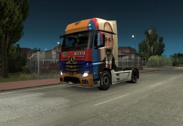 Скин Nikol Pashinyan ARM для Mercedes MP4v1.0 для Euro Truck Simulator 2 (v1.32.x, 1.33.x)