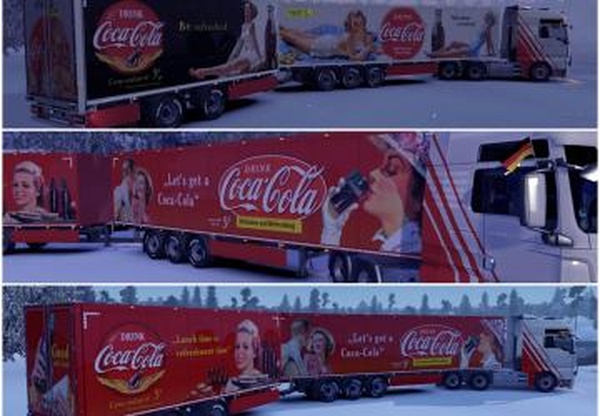 Пак скинов «Coca Cola»  для своего прицепаv1.0 для Euro Truck Simulator 2 (v1.32.x, 1.33.x)