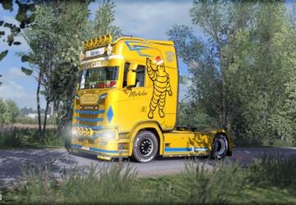 Скин «Michelin Christmas» для Scania S 2016v1.0 для Euro Truck Simulator 2 (v1.28.x, - 1.33.x)