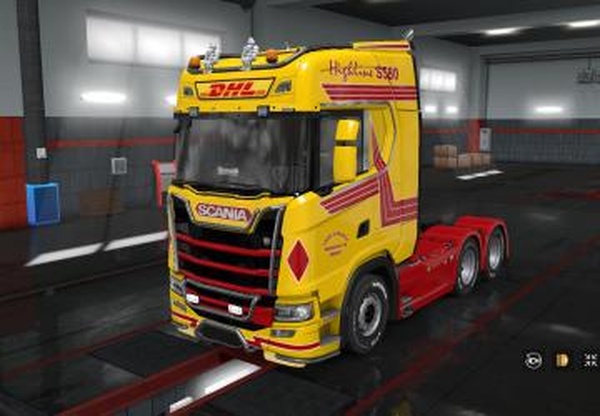 2 скина «DHL Jimmie Karlsson» для Scania S 2016v1.0 для Euro Truck Simulator 2 (v1.28.x, - 1.33.x)