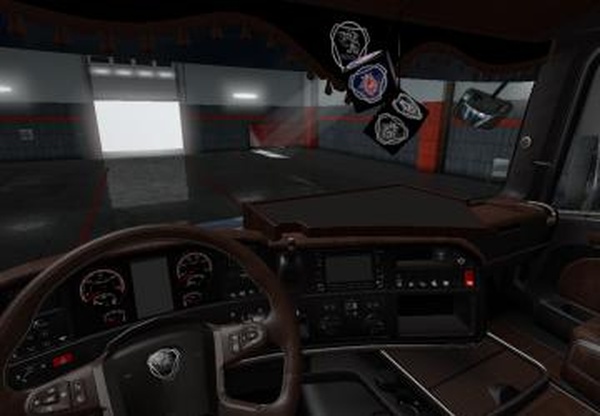 Черно Коричневый интерьер для Scania T by RJLv2.2 для Euro Truck Simulator 2 (v1.31.x, - 1.33.x)
