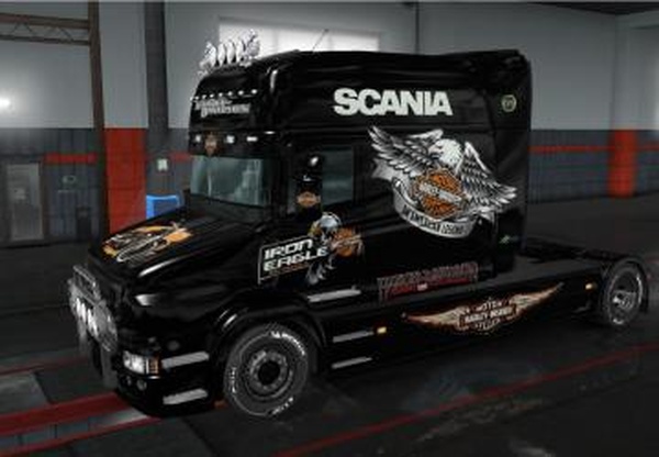 Скин «Harley Davidson» для Scania Tверсия 1.0 для Euro Truck Simulator 2 (v1.28.x, - 1.33.x)
